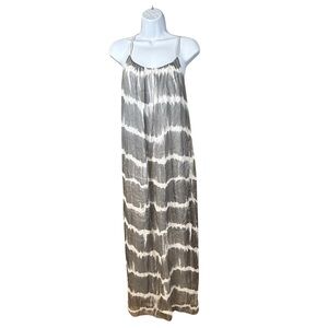 Sofia Italy Tie-Dye Ombré Neutral Lined Maxi Dress